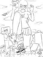 drawing giantess feet city monochrome destruction toes rampage soles point_of_view writingglasses joethevenezuelan apeiron-macro purplefury13 squasehdtogoo missdrawinggal