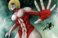 giantess sword fighting shrunken_man painted attack_on_titan