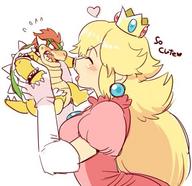 drawing gentle giantess blushing blonde color princess_peach nintendo funny bowser super_mario_bros source_needed