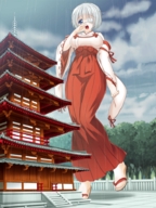 drawing giantess color shrine kimono japan game eyepatch でかむす dekamusu