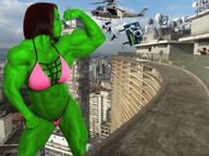 giantess buildings helicopter multiple_victims green_skin wendy_mcmasters