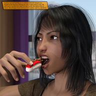 giantess story shrunken_man accidental_vore digital_render openhighhat
