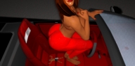 butt barefoot brunette topless shorts shrunken_man pants vehicles pedicure manicure imminent_crush digital_render dofus59