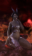 giantess vore horns tail tongue licking handheld yellow_eyes fangs monster_girl scales looking_at_tiny swadish voreorite basilisk