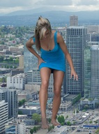 giantess crush collage city barefoot seattle bending_over reaching looking_down skyscraper canadian_giantess adrianna adrianna_daniels