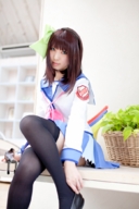 gentle collage black_hair blue_eyes skirt shoes stockings asian sitting shrunken_man basket undressing looking_at_viewer coat plants