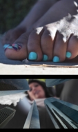 collage micro city toes barefoot looking_down shrunken_city nail_polish point_of_view foo