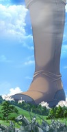 drawing giantess feet mega color armor destruction seo_tatsuya drawing_collage shoes smoke clouds background sky trees horses soldiers knee_high_boot flora foot_stomp