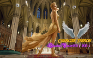 giantess collage blonde barefoot dress indoors church charlize_theron giantessbuster209