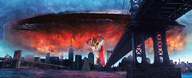 breasts giantess collage city mega blonde large_breasts destruction cleavage boots athletic lifting ufo cape new_york_city belt leotard power_girl dc_comics captain_rand alyssa_loughran