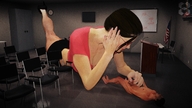gentle giantess masturbation aroused long_hair penis glasses brunette lying_down teacher naked_man chairs classroom mini_skirt digital_render