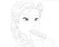 gentle giantess insertion vore handheld queen shrunken_people eating sucking trapped inside_mouth frozen ice_pop disney looking_at_tiny elsa