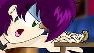 drawing color finger purple_hair handjob chibichan fantasize misery finger_job
