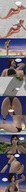 giantess blonde long_hair butt swimsuit clothed beach handheld cleavage ocean butt_crush story sitting walking trapped dangle pier sunbathing digital_render hut