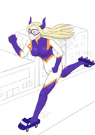 giantess horns city blonde red_eyes smiling mask vehicles no_background my_hero_academia hhwfour mt._lady
