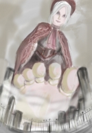 drawing feet color toes barefoot soles dress looking_down point_of_view looking_at_viewer imminent_crush grandezu plain_doll bloodborne