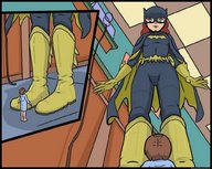 drawing gentle comic color handheld gloves red_hair boots batgirl cape belt dc_comics xentain barbara_gordon