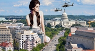 giantess city buildings helicopter angry brunette leggings sitting pigtails streets shirt earrings makeup mole