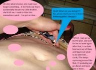 handheld story navel shrunken_man point_of_view panty_entrapment shoved_in incest