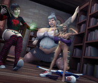 breasts growth shrinking bbw spell fishnets sneakers magic knee_socks bugmaker digital_render transfer-magic