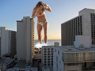 breasts giantess collage mega swimsuit cleavage ocean buildings wonderslug hawaii hannah_davis