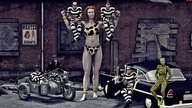 giantess cheetah giganta muscles outdoors flexing looking_at_viewer leopard_print drcreep digital_render burglars