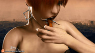 giantess vore city tongue mouth teeth handheld green_eyes red_hair soft_vore earrings emi digital_render