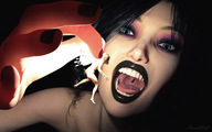 wings fairy brunette shrunken_woman goth imminent_vore sorenzer0 looking_at_tiny darkness digital_render