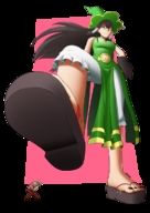 drawing giantess color long_hair glasses green_eyes sandals foot_crush looking_down point_of_view raised_foot imminent_crush black_nails spokle