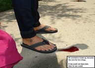 crush collage feet blood sandals foot_crush shrunken_man cruel pedicure flip_flops