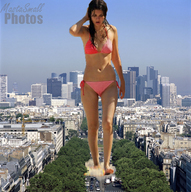 giantess collage city swimsuit destruction barefoot street vehicles skyscrapers mastasmall trees victoria_justice