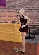 blonde handheld high_heels dress legs palm shrunken_man runswithferrets shrinking_device looking_at_tiny digital_render the-new-manager