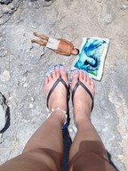 collage lying_down shrunken_man crlvr flip_flops