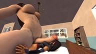 breasts giantess nude futanari penis bed lying_down indoors digital_render