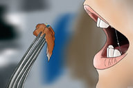 drawing color mouth saliva fork shrunken_man close_up food encolhido imminent_vore