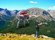 giantess mega blonde wonderslug men foot_print mountains sky filming sara_jean_underwood hiking