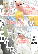 drawing giantess vore blonde comic color futanari penis blue_eyes handheld blood cruel uru