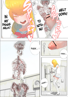 drawing giantess vore blonde comic color futanari penis blue_eyes handheld blood gore cruel uru