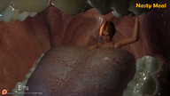 vore tongue mouth teeth handheld saliva hand shrunken_woman throat open_mouth dangle soft_vore set between_fingers manicure looking_at_tiny emi digital_render nasty_meal