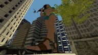giantess crush city destruction helicopter sandals street_fighter vehicles point_of_view digital_render source_film_maker laura