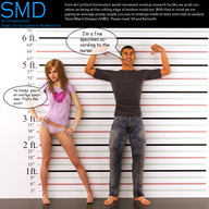breasts size_difference blonde barefoot story height_comparison digital_render openhighhat smd merritstone
