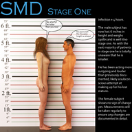 breasts nude size_difference blonde barefoot shrinking shrunken_man height_comparison digital_render openhighhat smd merritstone