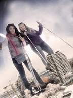giantess collage city destruction giantesses looking_at_viewer