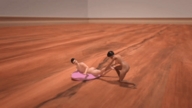 crush barefoot animation unaware shrunken_woman shrunken_man trapped stuck docop digital_render trapped_in_gum
