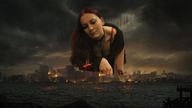 breasts giantess collage city mega destruction cleavage dress fire gothic captain_rand amarie-tinuviel