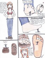 drawing giantess feet comic color nami toes soles sandals entrapment darkspeedx