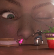 face eye table shrunken_woman shrunken_man point_of_view jetslasher looking_at_tiny digital_render jdo-comm catherine_the_titan