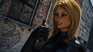breasts crush blonde handheld brunette superhero gloves shrunken_woman shrunken_man humiliation cruel sneakers leather motorcycle looking_at_tiny superwoman digital_render lfcfan