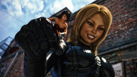 breasts crush blonde handheld glasses brunette superhero shrunken_woman shrunken_man humiliation sneakers leather motorcycle superwoman digital_render lfcfan