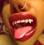 giantess vore tongue mouth teeth saliva lips advertisement point_of_view earrings jetslasher nose_ring imminent_vore goblin natazii digital_render paid-in-full